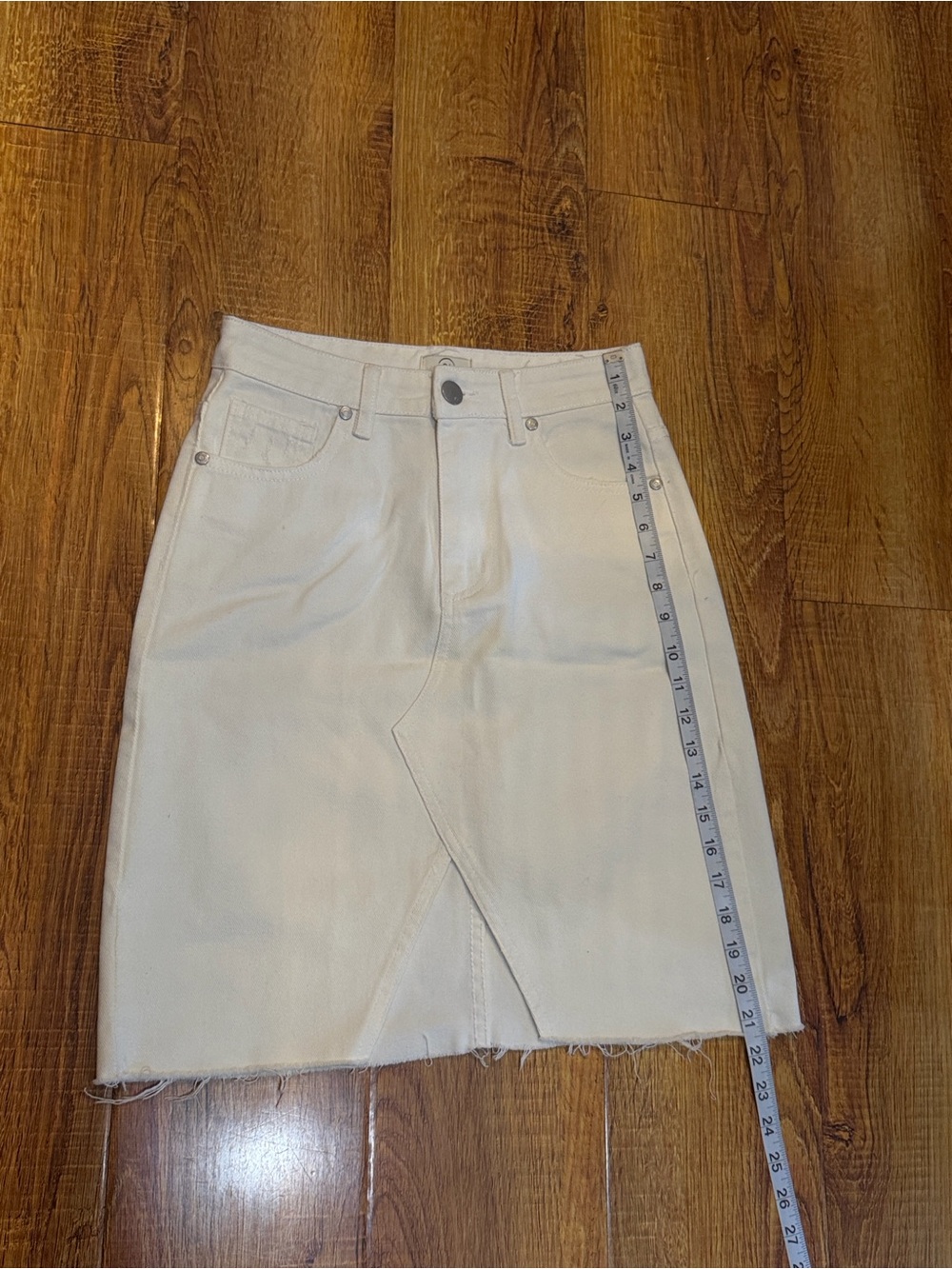 Cotton On Cream Denim Pencil Skirt